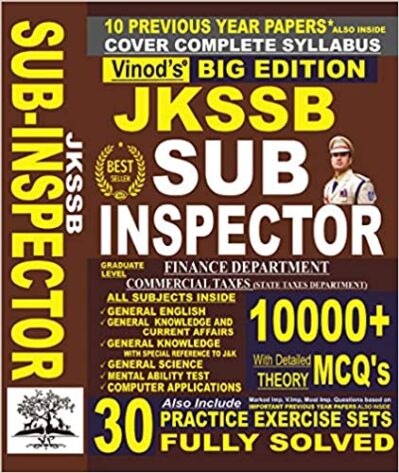 JKSSB SUB-INSPECTOR (FINANCE) & Commercial Taxes (State Taxes Department)